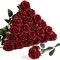 24pcs Artificial Burgundy Roses – Realistic Silk Flowers with Long Stems for Wedding, Bridal Bouquet, Party, Table Centerpiece, Home & Event Decor